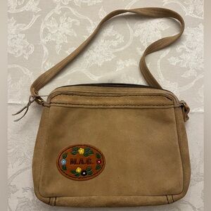 Vintage Handmade Genuine Suede Purse